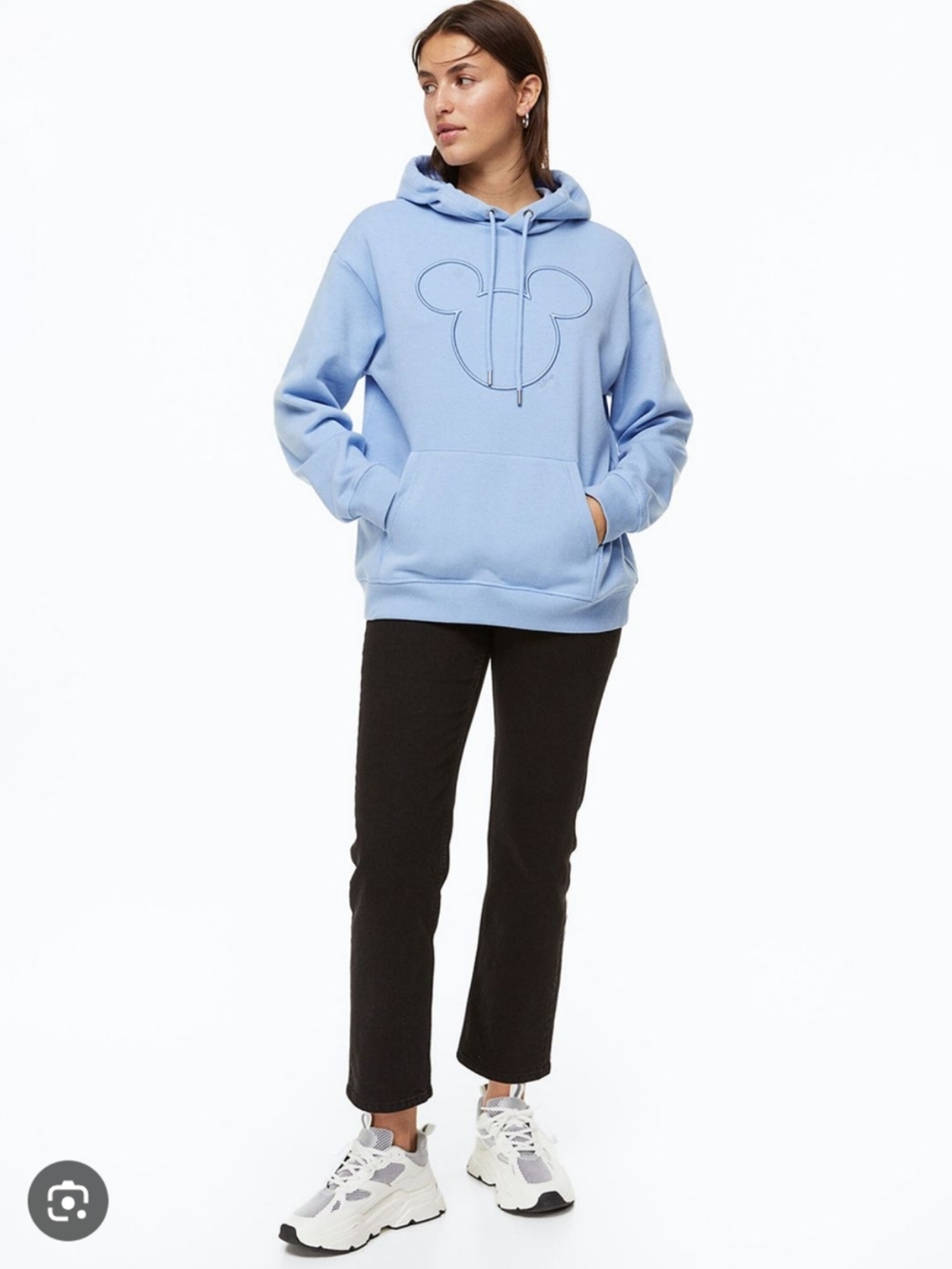 Disney H&M Light Blue Women’s Hoodie With Embossed Graphic - Disney  Brand: